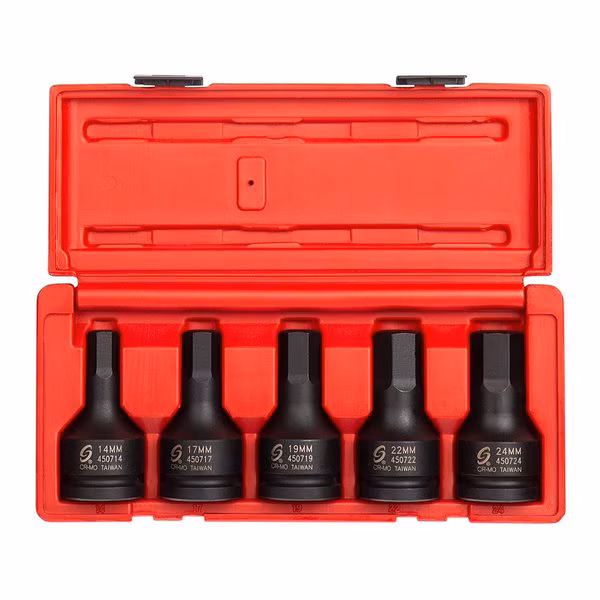5-Piece 3/4 In. Drive Metric Hex Impact Socket Set, Sunex, Mfr#: 4507
